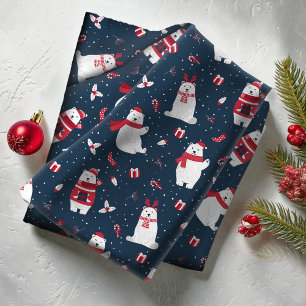 Tela Id. de patrón de Navidades de oso polar851