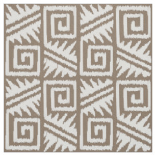 Tela Ikat Aztec - Taupe ligero y blanco