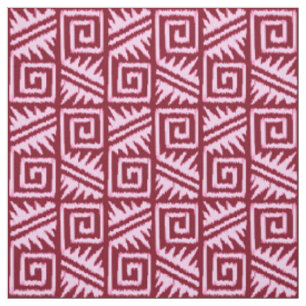 Tela Ikat Aztec Tribal - Borgoña y Rosa