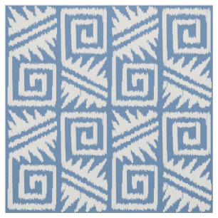 Tela Ikat Azteca - Azul Chambray y Blanco