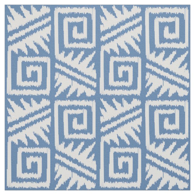 Tela Ikat Azteca - Azul Chambray y Blanco (Retal)
