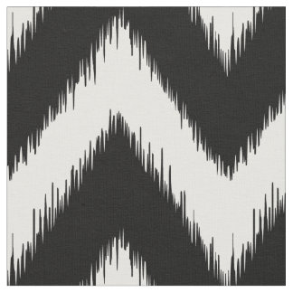 Tela Ikat blanco y negro Chevron