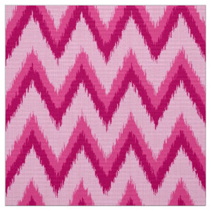 Tela Ikat Chevron raya - fucsia y pálido - rosa