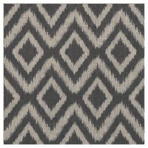 Tela Ikat Chevron, tribal de carbón vegetal