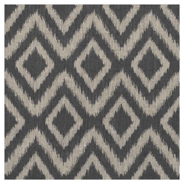 Tela Ikat Chevron, tribal de carbón vegetal (Retal)