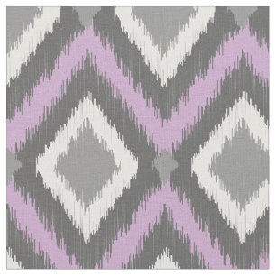 Tela Ikat Chevron, tribal gris y morado