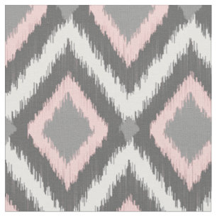 Tela Ikat Chevron, tribal gris y rosa
