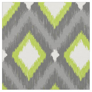 Tela Ikat Chevron, una tribu gris y verde