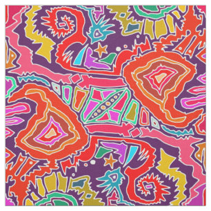 Tela ikat doodle red
