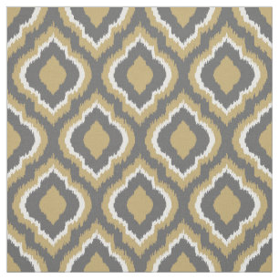 Tela Ikat marroquí gris y oro