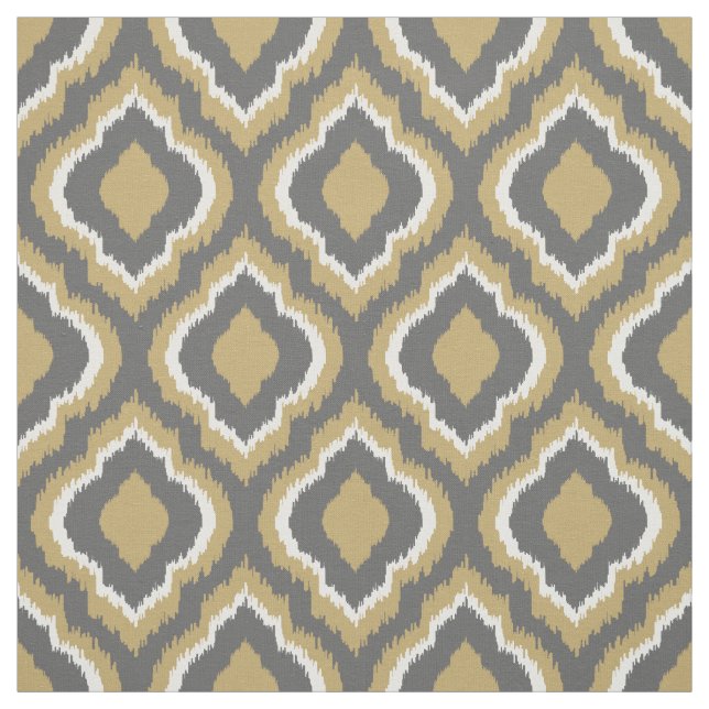 Tela Ikat marroquí gris y oro (Retal)