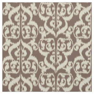 Tela Ikat Moorish Damask - beige y taupe