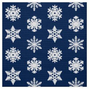 Tela Ikat Snowflakes - Azul marino blanco y oscuro