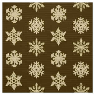 Tela Ikat Snowflakes - Beige y chocolate Brown