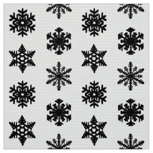 Tela Ikat Snowflakes - Blanco y negro