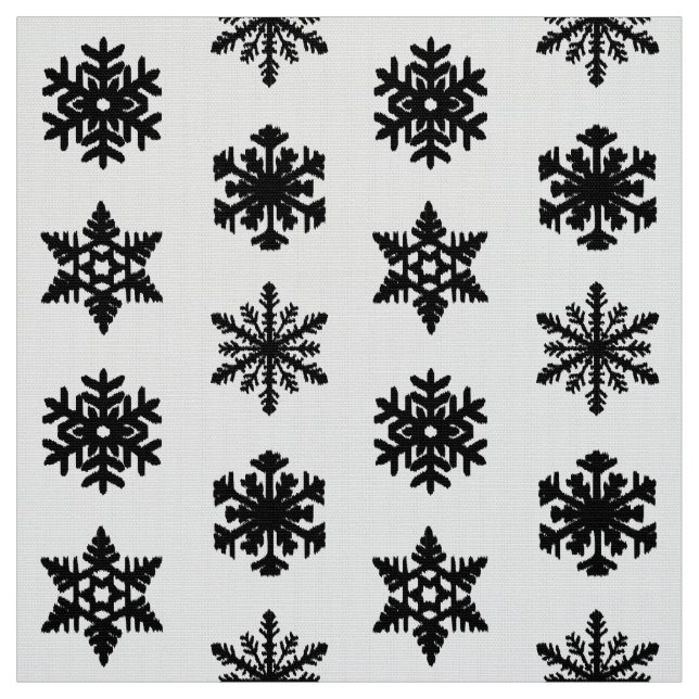 Tela Ikat Snowflakes - Blanco y negro (Retal)