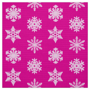 Tela Ikat Snowflakes - Fuchsia y el hielo rosado