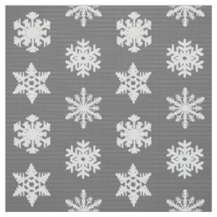 Tela Ikat Snowflakes - Gris y blanco del carbón vegetal