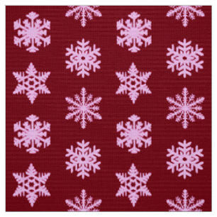 Tela Ikat Snowflakes - Vino de Borgoña y rosa