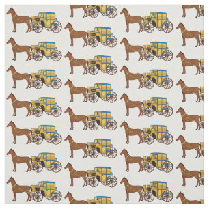 Tela Ilustracion de caballos y carruajes reales