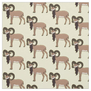 Tela Ilustración de cabra Mouflon