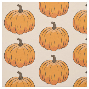 Tela Ilustración de calabaza de dibujos animados naranj