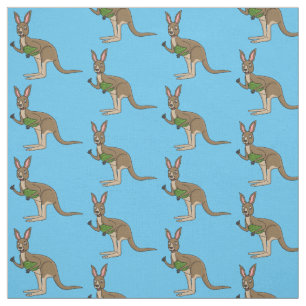 Tela Ilustracion de canguro australiano bastante feliz