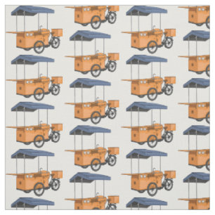 Tela Ilustracion de carrito de comida para bicicletas p