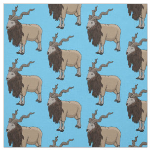 Tela Ilustración de dibujos animados de cabra Markhor