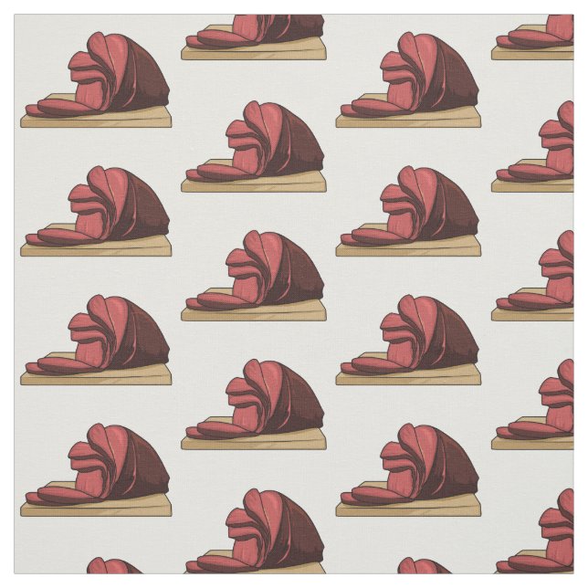 Tela Ilustración de dibujos animados de jamón (Retal)