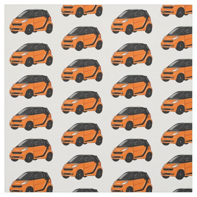 Tela Ilustración de dibujos animados de micro coche (Retal)