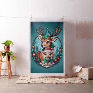 Tela Ilustracion de Navidades alegres e invitantes