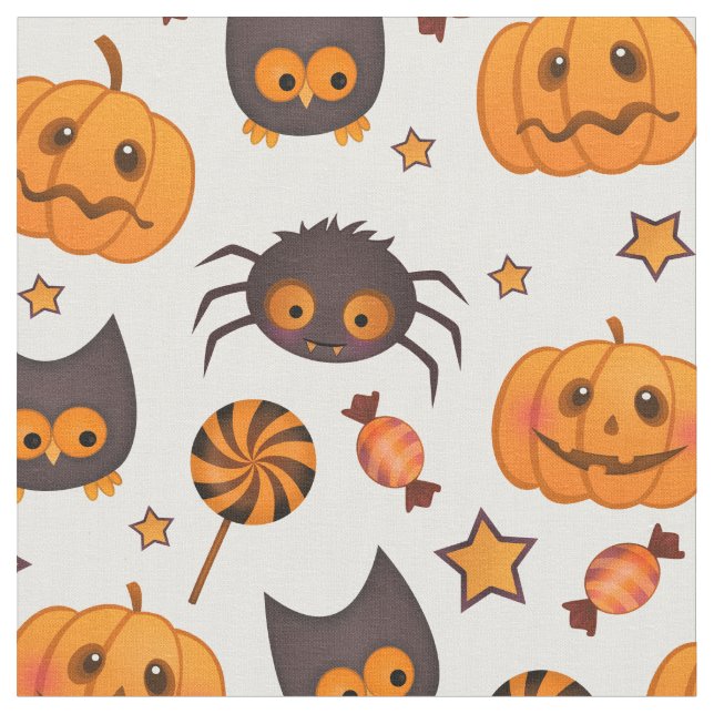 Tela Ilustracion de patrón de Halloween (De cerca)