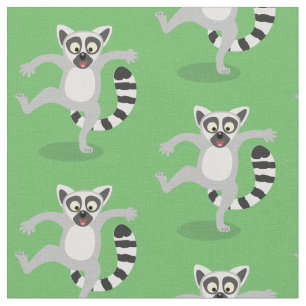 Tela Ilustracion de personalizado bailador de lémur de 