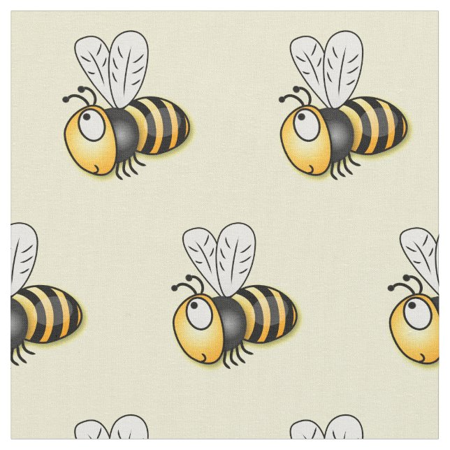 Tela Ilustracion de personalizado de abejas alegres (De cerca)