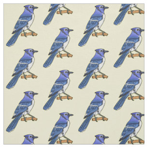 Tela Ilustracion de personalizado de ave azul jay