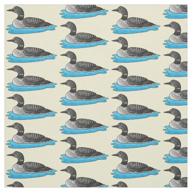 Tela Ilustracion de personalizado de aves de Loon (Retal)