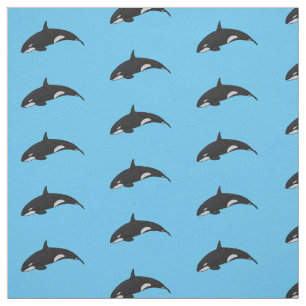 Tela Ilustracion de personalizado de ballenas asesina