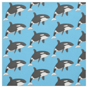 Tela Ilustracion de personalizado de ballenas asesina