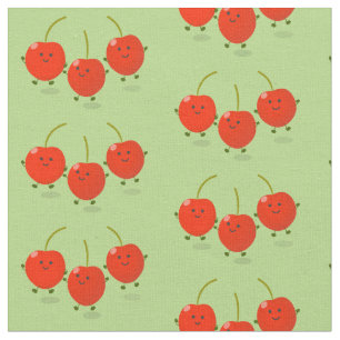 Tela Ilustracion de personalizado de cerezas rojas de s