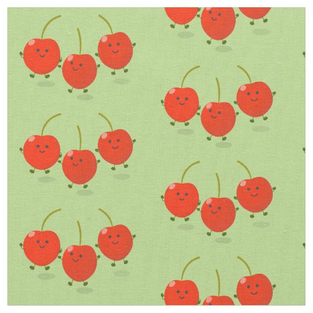Tela Ilustracion de personalizado de cerezas rojas de s (De cerca)