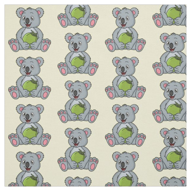 Tela Ilustracion de personalizado de coco y koala cuta (Retal)