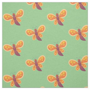 Tela Ilustracion de personalizado de mariposa naranja f