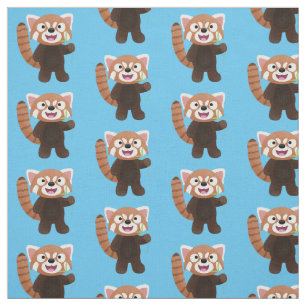 Tela Ilustracion de personalizado de panda rojo
