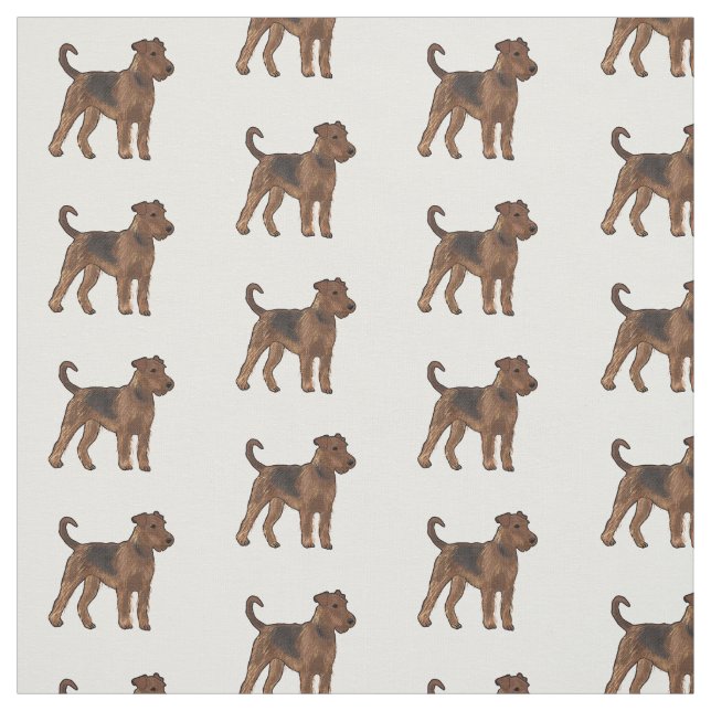 Tela Ilustracion de personalizado de perro Airedale ter (Retal)