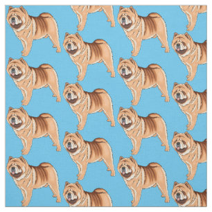 Tela Ilustracion de personalizado de perro Chow Chow