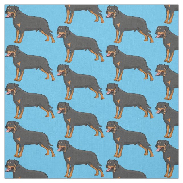 Tela Ilustracion de personalizado de perro de Rottweile (Retal)