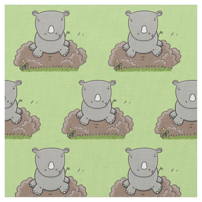 Tela Ilustracion de personalizado de rinocerontes (De cerca)