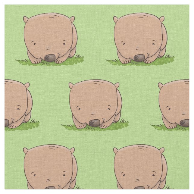 Tela Ilustracion de personalizado de wombat para bebé l (De cerca)