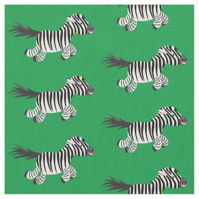 Tela Ilustracion de personalizado de zebra graciosa (De cerca)